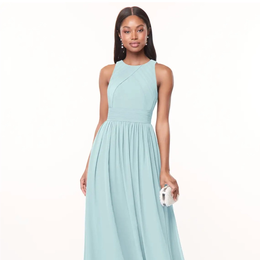 AZAZIE HARPER
Sea Glass A-Line Pleated Chiffon Dress